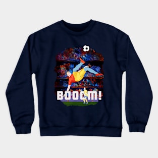 Booom- man kicking soccer ball Crewneck Sweatshirt